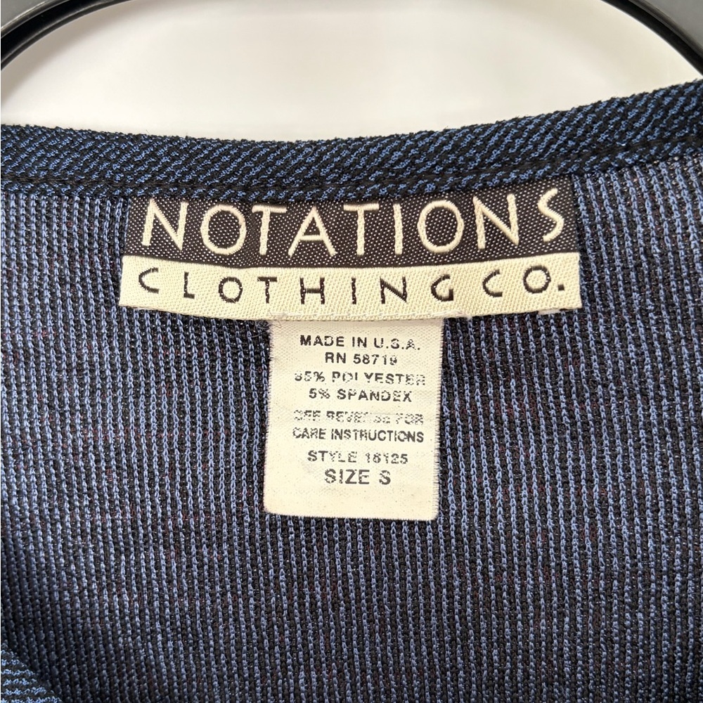 Notations Blue Knit Layered Look Top - Picture 3 of 6